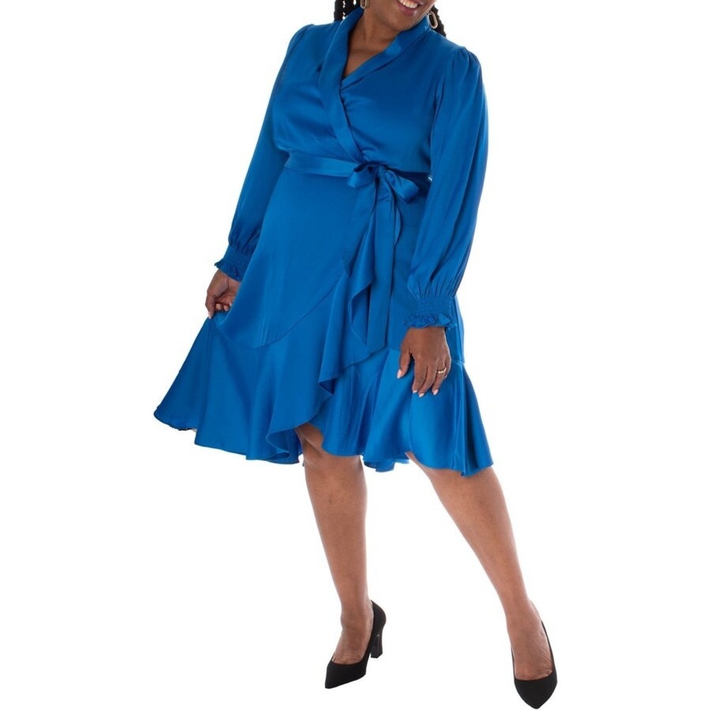 Taylor Long Sleeve Satin Wrap‎ Dress Size 16W NWOT